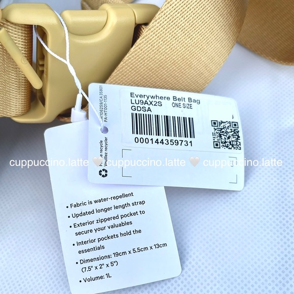 🏝NWT💛Lululemon Athletica Everywhere Belt Bag in Golden Sand - Extended Strap - Picture 8 of 13